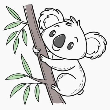 Koala Vector Illustration Cute Flat Design Clean (1) vector illustration de.. Stock Illustration