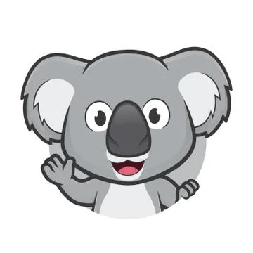 Koala waving in round frame Stock Illustration