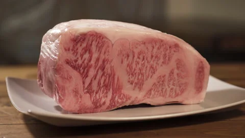 Kobe Beef with a beautiful sugar Stock Footage 162239019