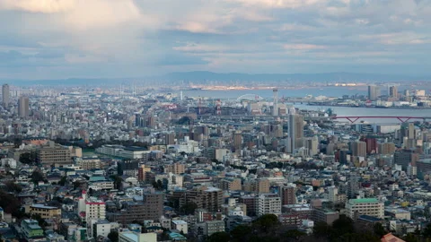 Kobe Cityscape Constructions Overview Timelapse Stock Footage 116760331