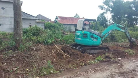 A Kobelco excavator Video stock 227257531