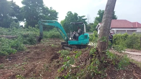 A Kobelco excavator Video stock 227257534