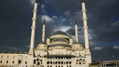 Kocatepe Mosque in Ankara, Motion Time Lapse Video Stock Footage 95961274