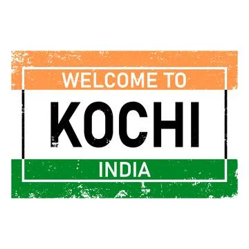 Kochi City Typography vector design. Greetings for T-shirt, poster, card and Illustrazione stock