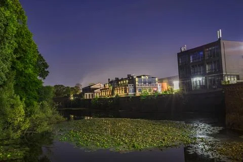 Koenigsberg pond in the evening Stock Photos
