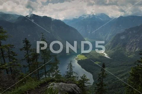 Koenigssee in Berchtesgadener national park Stock Photos