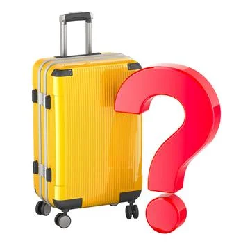 Koffer mit Fragezeichen, 3D-Rendering Suitcase with Question mark, 3D rend... 库存照片