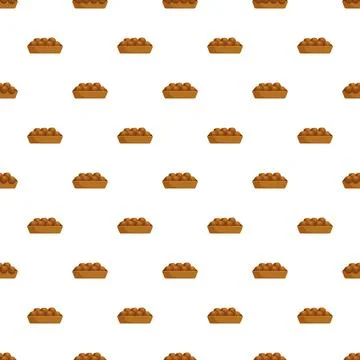 Kofta or meatball dish seamless pattern 스톡 일러스트