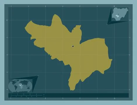 Kogi, Nigeria. Solid color shape Stock Illustration