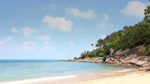 Koh Phangan. Mae Head Beach at Phangan Island. Stock-Footage 61085910