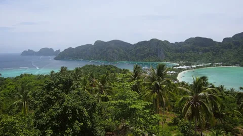 Koh Phi Phi Island from Phi Phi Viewpoint, Thailand Stock Footage 30594711