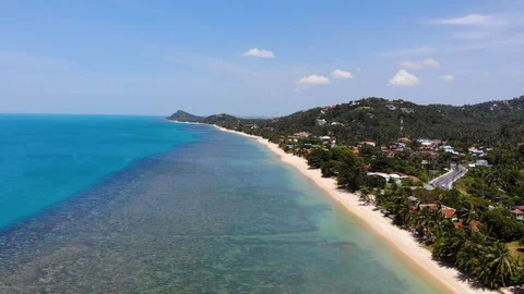 Koh Samui Beach Aerial View Stock Footage 120551549