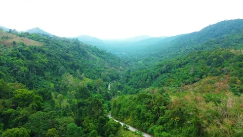 Koh Samui island with air in cloudy weather, Koh Samui mountains in Thailand Stock Footage 232198462