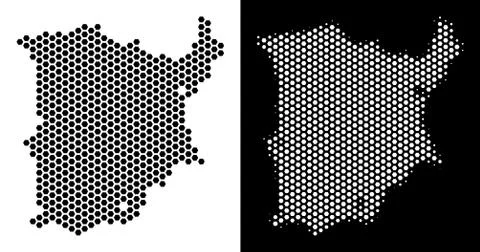 Koh Samui Map Hexagon Scheme Ilustração Stock