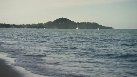 Koh Samui sea view and boats on the sea Stock Footage 325681337