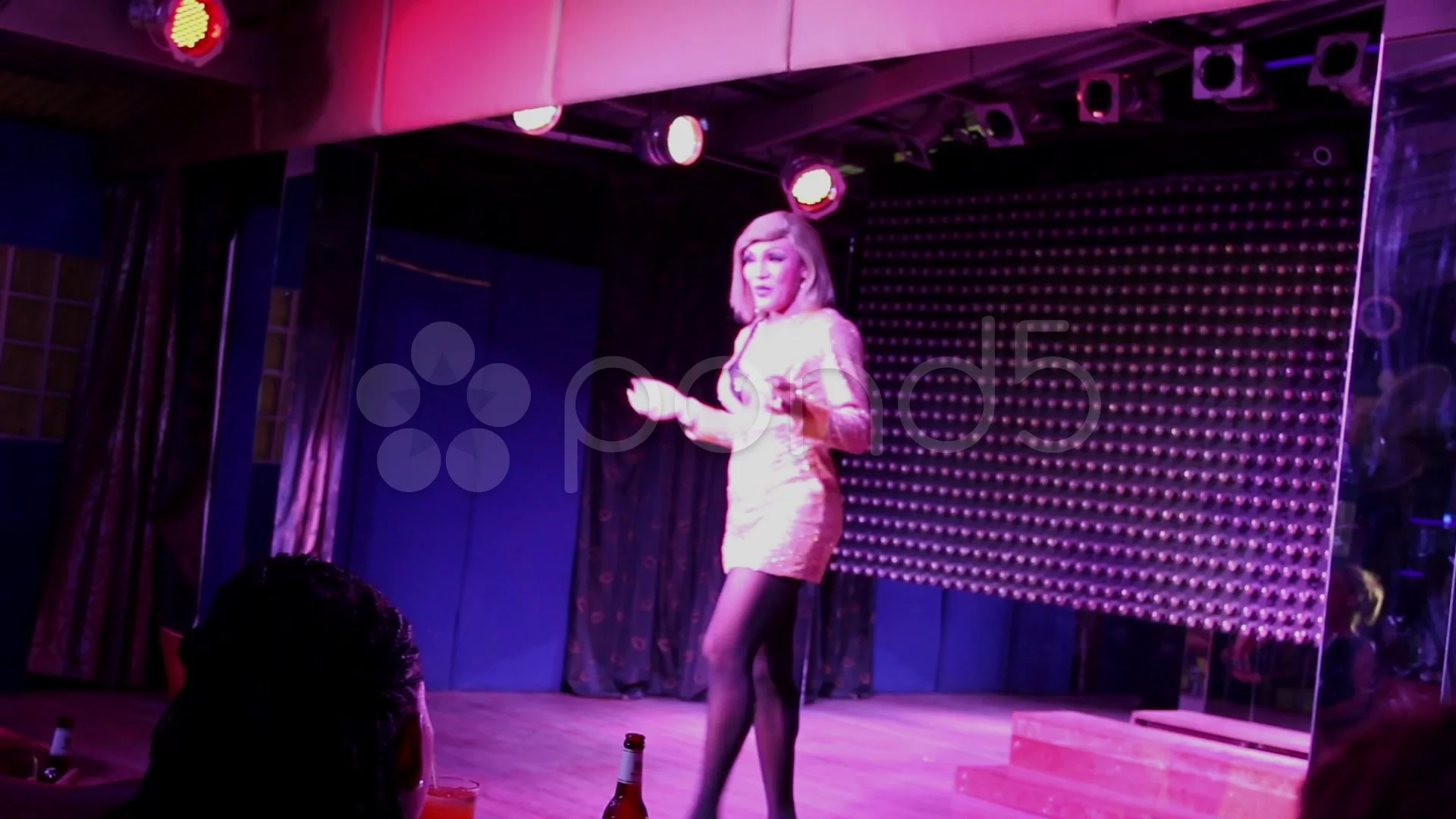 KOH SAMUI, THAILAND, APRIL 3, 2013 transsexual ladyboy singer performing  show on