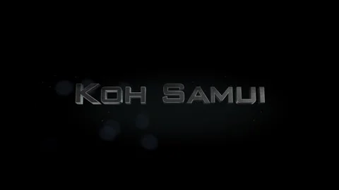Koh Samui title metal text on black alpha channel background Video stock 295882867