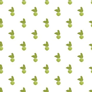 Kohlrabi vegetable pattern background creating health texture Stock Illustration