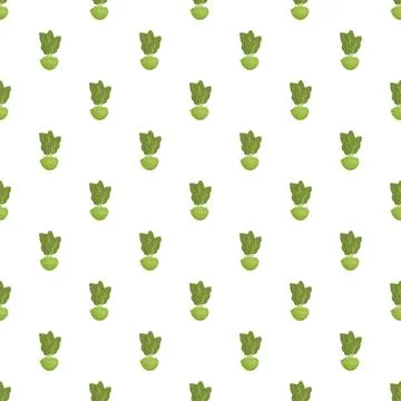 Kohlrabi vegetable pattern creating seamless background design Illustrazione stock