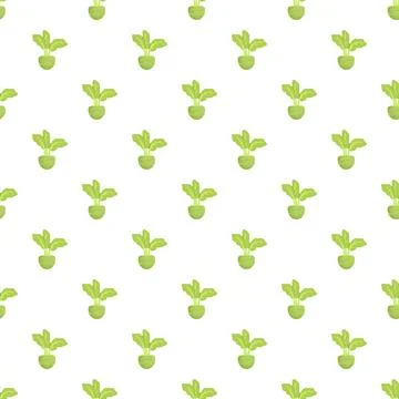 Kohlrabi vegetable pattern displaying healthy natural eating Stock Illustration