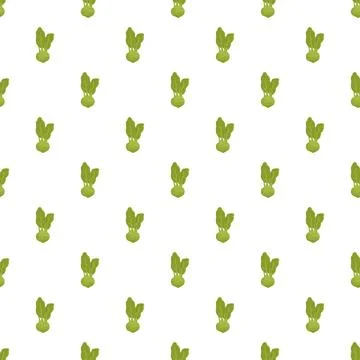 Kohlrabi vegetable seamless pattern background for healthy food Stock Illustration