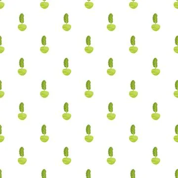 Kohlrabi vegetable seamless pattern background for healthy food Illustrazione stock