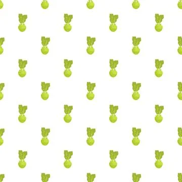 Kohlrabi vegetable seamless pattern healthy organic food repeating texture Stock Illustration