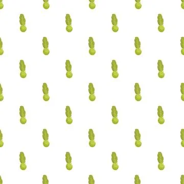 Kohlrabi vegetable seamless pattern on white background Stock Illustration