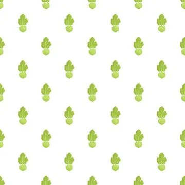 Kohlrabi vegetable seamless repeating pattern on white background Illustrazione stock