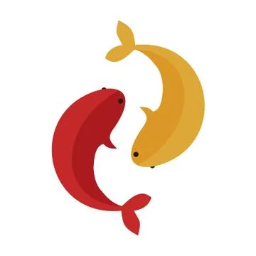 Koi Fish Dancing Couple Vector Illustration Graphic Иллюстрация