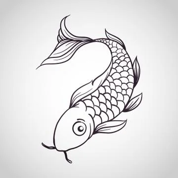 Koi Fish logo vector Illustrazione stock
