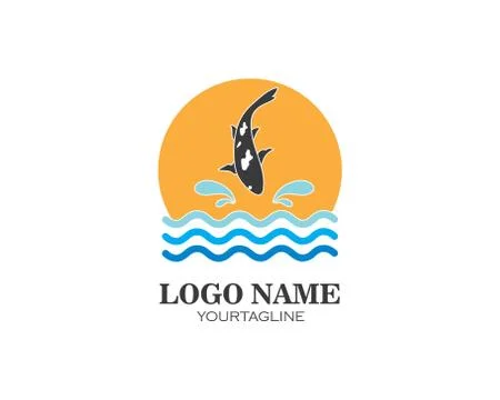 Koi fish logo vector Stock Illustration
