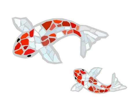 Koi fish polygon art image. vector illustration. Stock Illustration