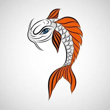 Koi fish tattoo Stock Illustration