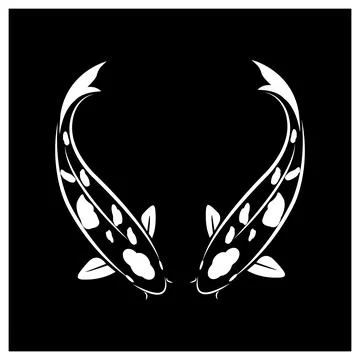Koi goldfish icon simple design Stock Illustration