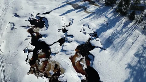 Koitelinkoski rapids in early springtime, Oulu Finland 스톡 동영상 303885367