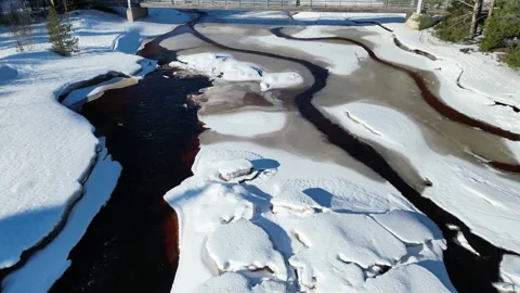Koitelinkoski rapids in early springtime, Oulu Finland 스톡 동영상 303886103
