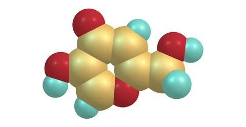 Kojic acid molecular structure isolated on white Stock Illustration
