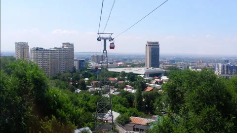 Kok Tobe, ascent by cable car Video stock 296009519