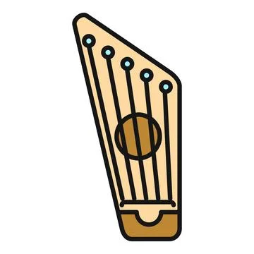 Kokle kantele string instrument in flat design style Stock-Illustration