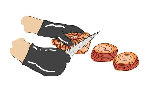 Kokorec hand drawn vector design. Stock Illustration