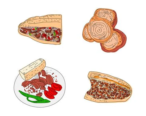 Kokorec hand drawn vector design. Stock Illustration