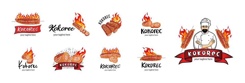 Kokorec vector logo design. Stock Illustration
