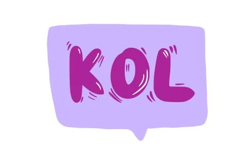 KOL text on speech bubble. Key opinion leader abbreviation advertising quote. Stock Illustration