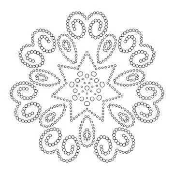 Kolam with dots - Alpona Design - Vector Illustration 스톡 일러스트