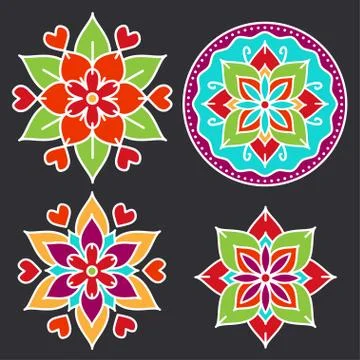 Kolam style elements Stock Illustration