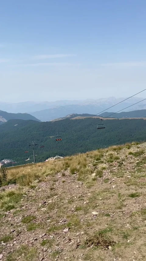 Kolasin Funicular with Mountain View, Montenegro Stock Footage 316793722
