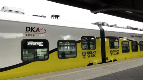 Koleje dolnoslaskie is a passenger train operator in poland Stock Footage 282513962