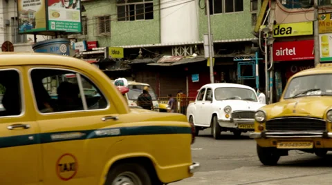 Kolkata city traffic shot in 2013 Stock Footage