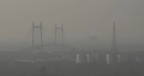 Kolkata - Second Hooghly Bridge Stock-Footage 236145278